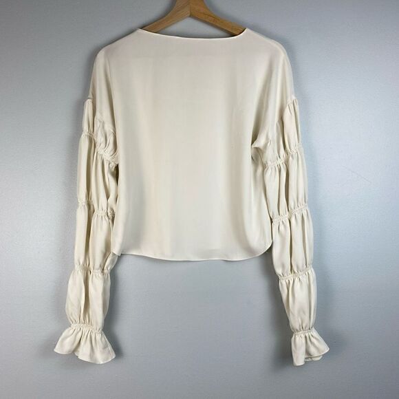 Amanda Uprichard Gathered Long Sleeve Blouse - Picture 2 of 8